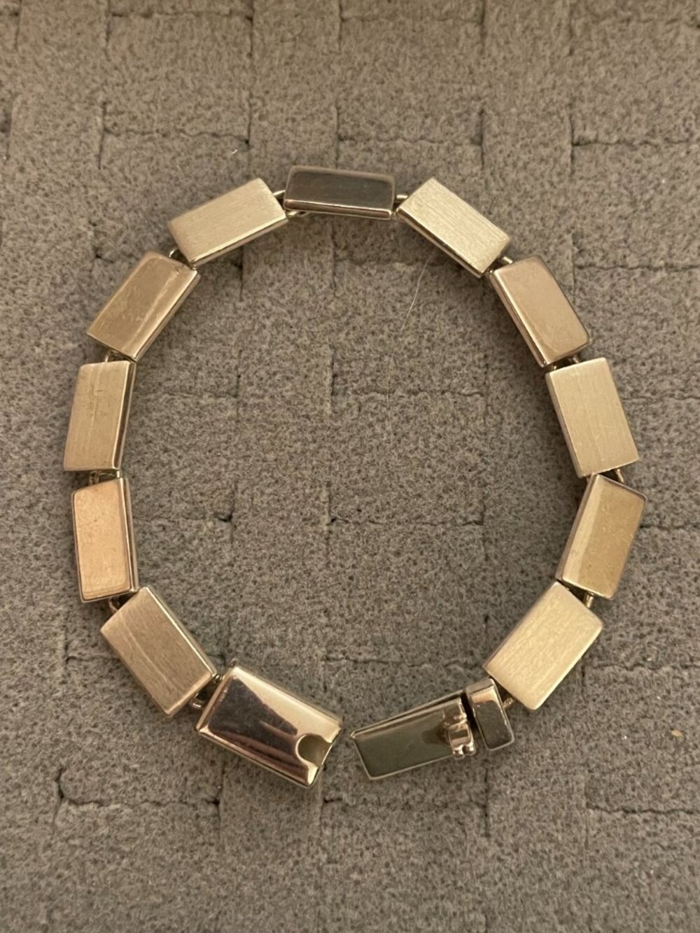 Vintage Sterling Silver Bracelet 23 grams 7" Modern Links Panels Mid Century - Picture 2 of 10
